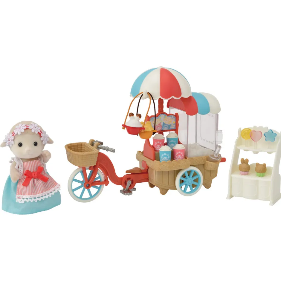 Epoch Everlasting Play Calico Critters Popcorn Delivery Trike| Plush Toys|Imaginative Play