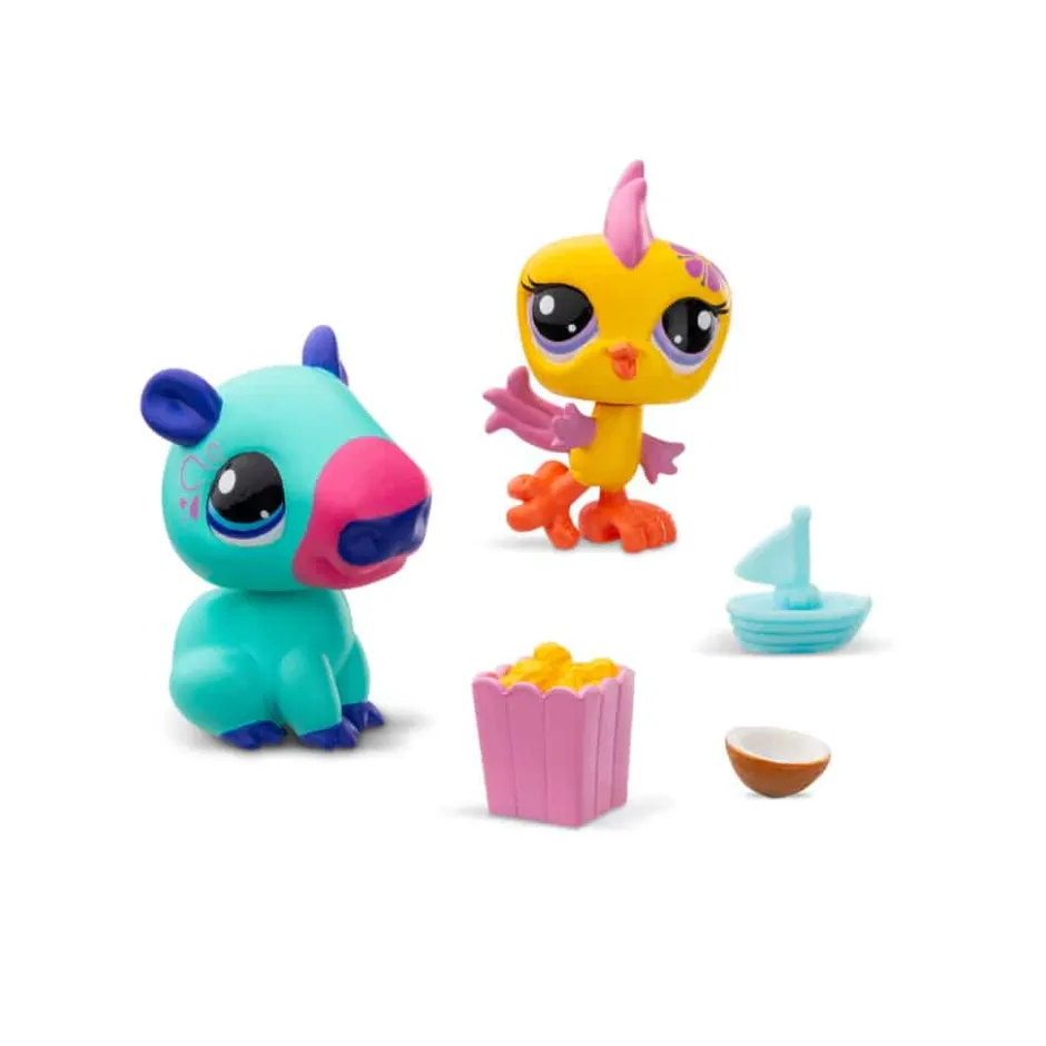 Owl & Goose Gifts Littlest Pet Shop Pet Pairs Series 2 - Capybara #90 and Parakeet #91 -| Plush Toys|Imaginative Play
