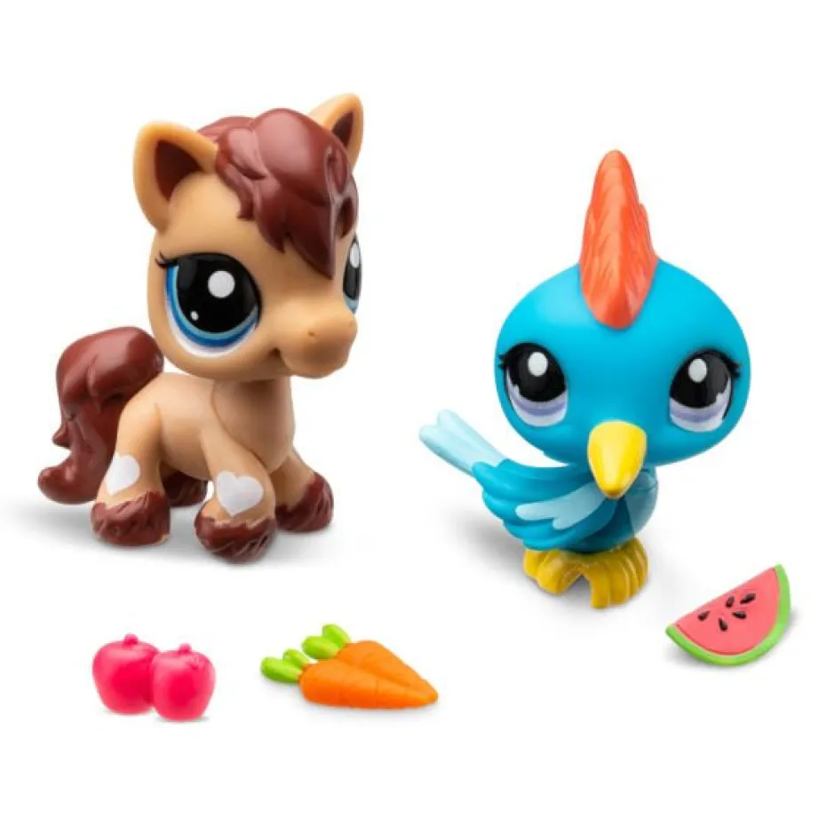 Owl & Goose Gifts Littlest Pet Shop Pet Pairs Play Set - Pony #19 and Woodpecker #23 -| Plush Toys|Imaginative Play