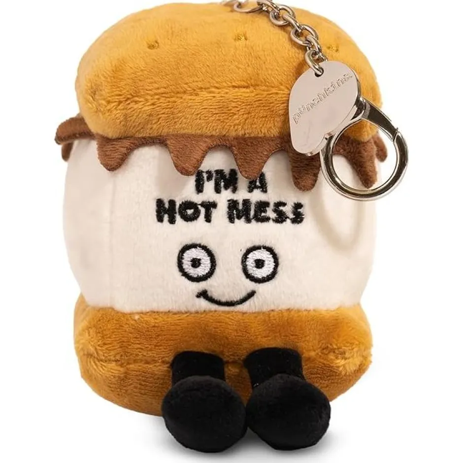Owl & Goose Gifts Punchkins Bites - I'm a Hot Mess S'More Plush Clip -| Plush Toys|Plush Clips