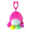 JazWares Squishmallow 3.5 Inch Lasla the Pink Octopus Plush Clip - Owl & Goose Gifts| Plush Clips