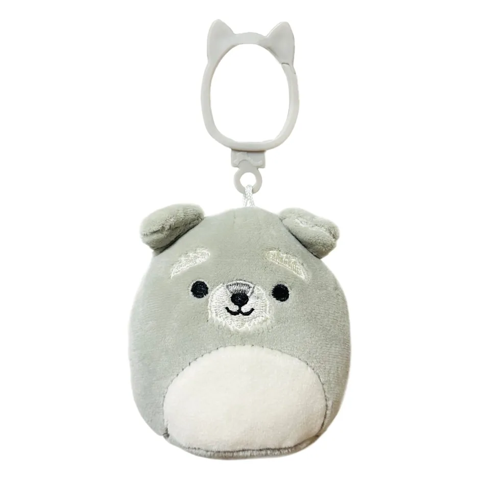 Jazwares Squishmallow Clip Schnauzer Dog - Shaun 3.5 Inch| Plush Clips