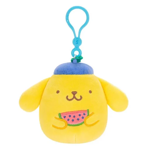 JazWares Squishmallow Clip Tropical Pompompurin - Sanrio 3.5 Inch| Plush Clips