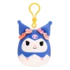 JazWares Squishmallow Clip Tropical Kuromi - Sanrio 3.5 Inch| Plush Clips