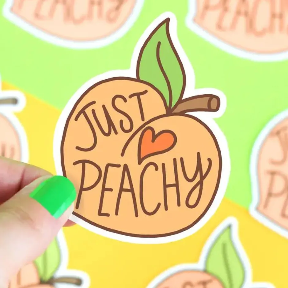 Owl & Goose Gifts Turtle's Soup Just Peachy Vinyl Sticker -| Stickers & Stationary