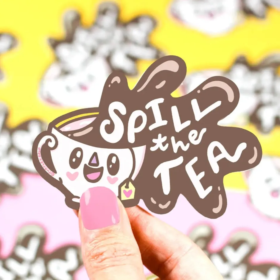 Owl & Goose Gifts Turtle's Soup Spill the Tea Vinyl Sticker -| Stickers & Stationary